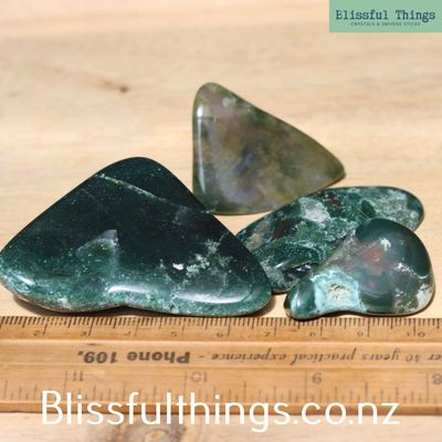Bloodstone and Moss Agate Tumble Polished Lot