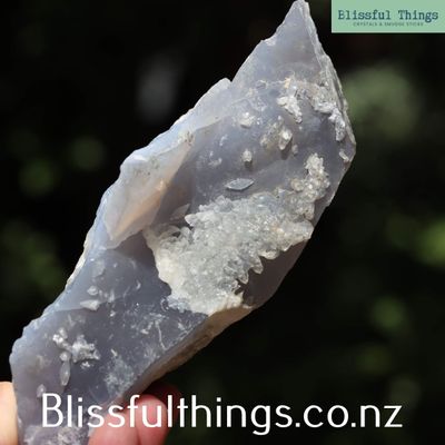 Blue Lace Agate with little Calcite Crystals