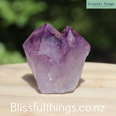 Amethyst Twin Point with Phantoms Point with Cut Base