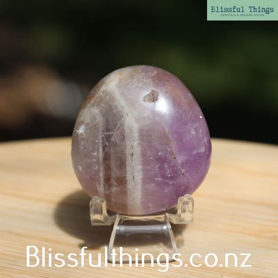 Amethyst Palm Stone with Shades of Smoky Quartz