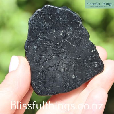 Shungite Flat Plate Polished with Pyrite