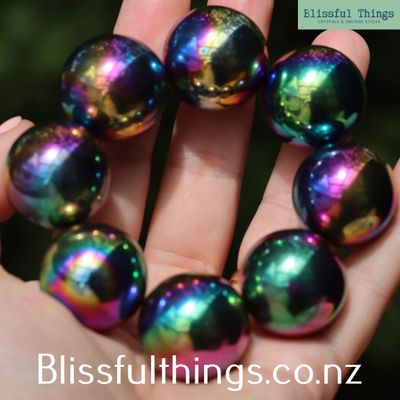 Magnetic Hematite Sphere Single (Rainbow Coated)