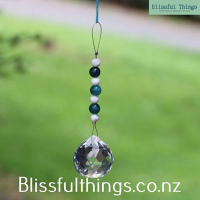 Rainbow Catcher - Sphere with Apatite &amp; Howlite Beads