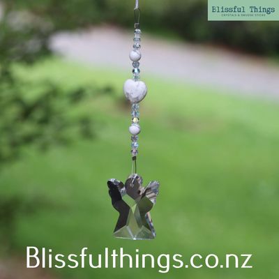 Rainbow Catcher - Angel with Howlite &amp; Glass Beads