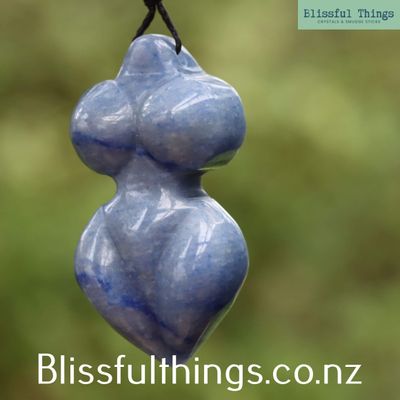 Blue Quartz Goddess Pendant