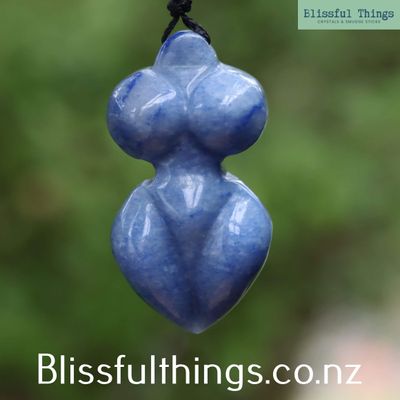 Blue Quartz Goddess Pendant