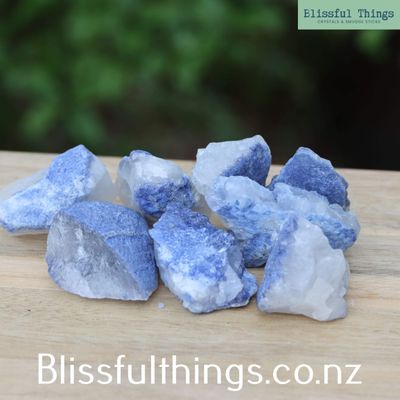 Dumortierite in Quartz, Raw