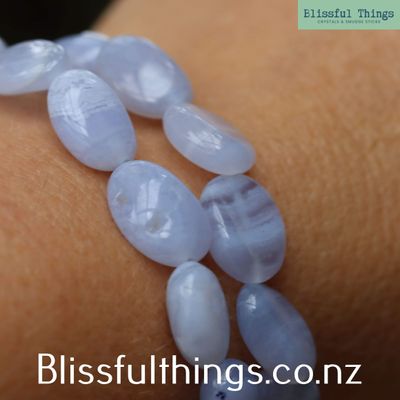 Blue Lace Agate Irregular Bead Bracelet