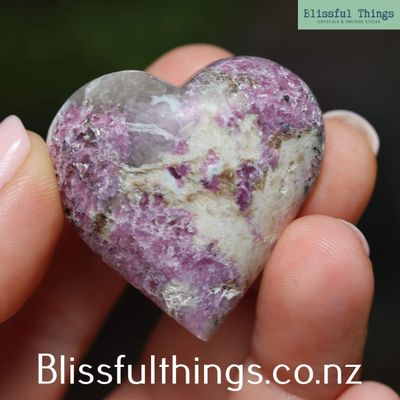 Lepidolite with Rubellite/Unicorn Stone, Heart