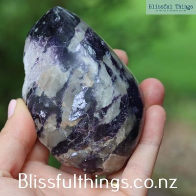 Silver Leaf lepidolite. Polished Face