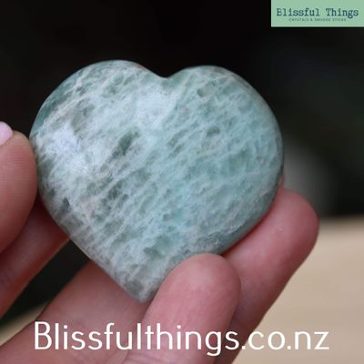 Amazonite Heart with Flash