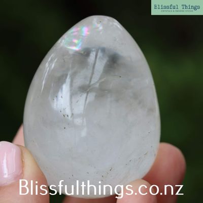 Clear Quartz Crystal Egg with Rainbows