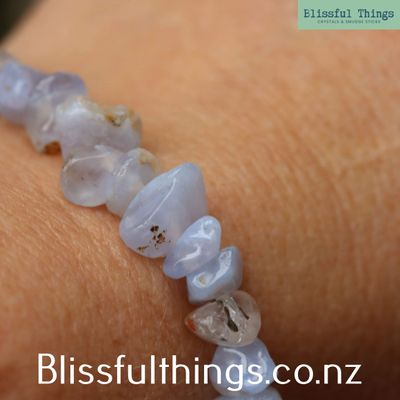 Blue Lace Agate Chipped Bracelet