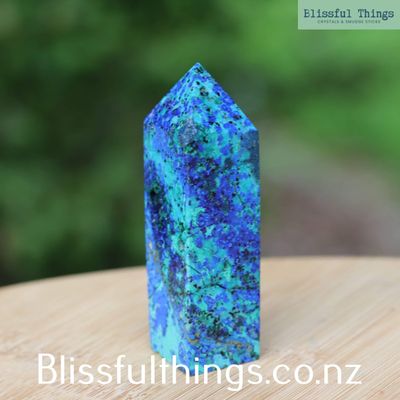 Azurite with Malachite Tower