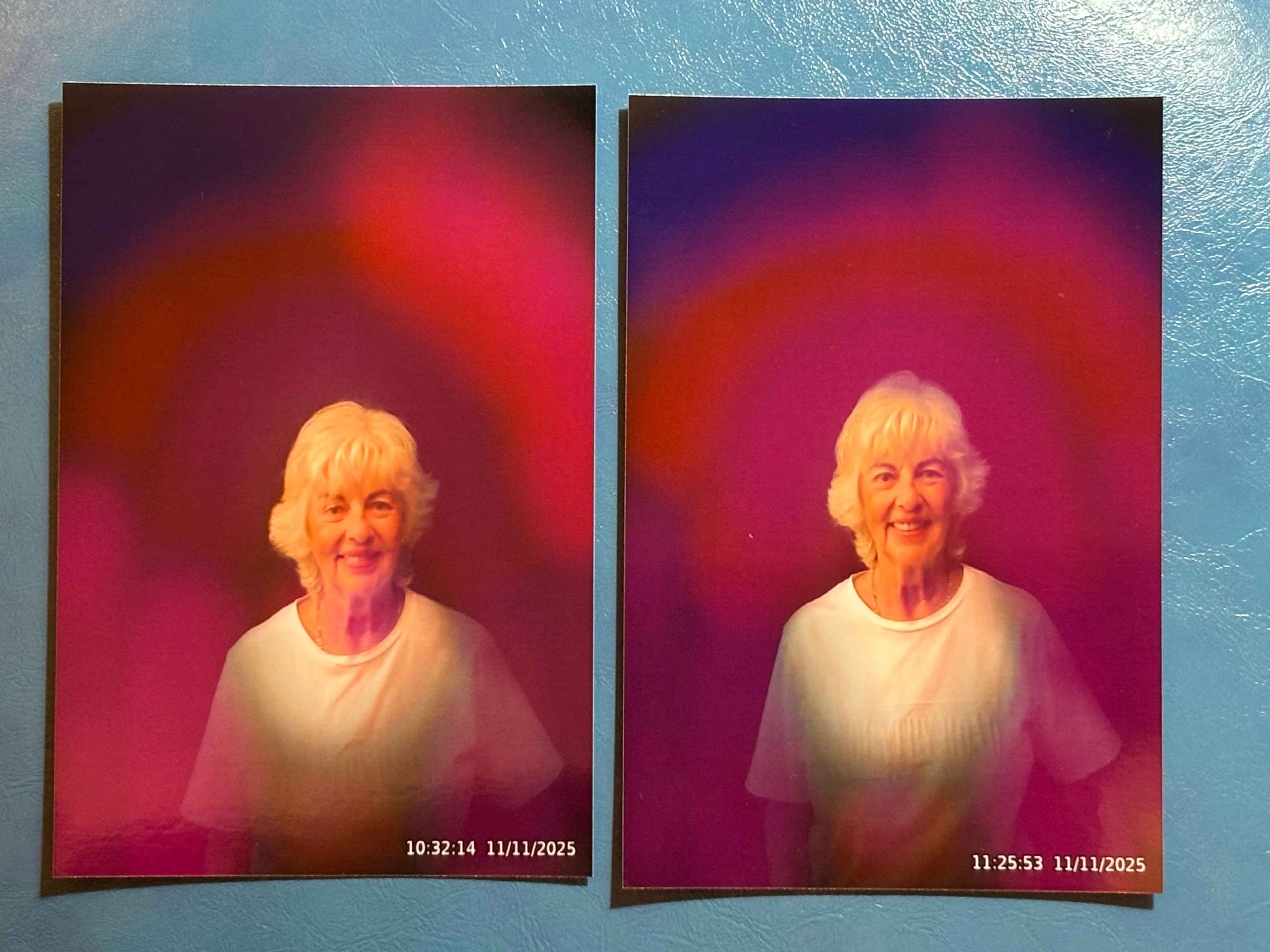 Kirlian images taken before and after 20 minutes bouncing on a XenPod