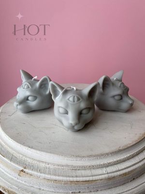 Sphynx Kitty ~ stone | Cat Head Candle