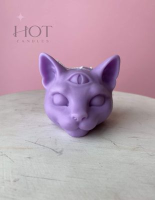 Sphynx Kitty ~ lilac | Cat Head Candle