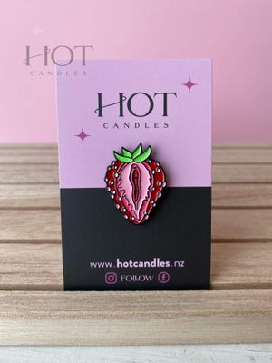 Strawberry Vulva Enamel Lapel Pin