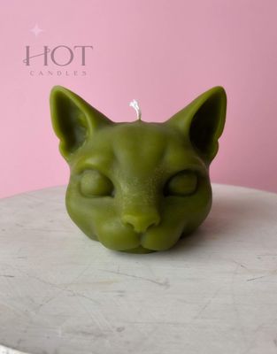 Large Kitty ~ beeswax forest cat candle