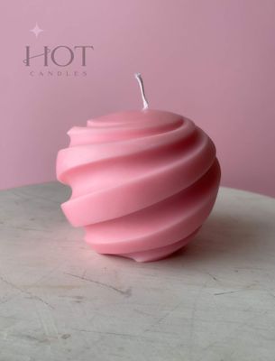 Large Swirl Candle ~ Pink