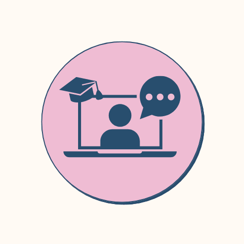 Health professional on a computer learning online