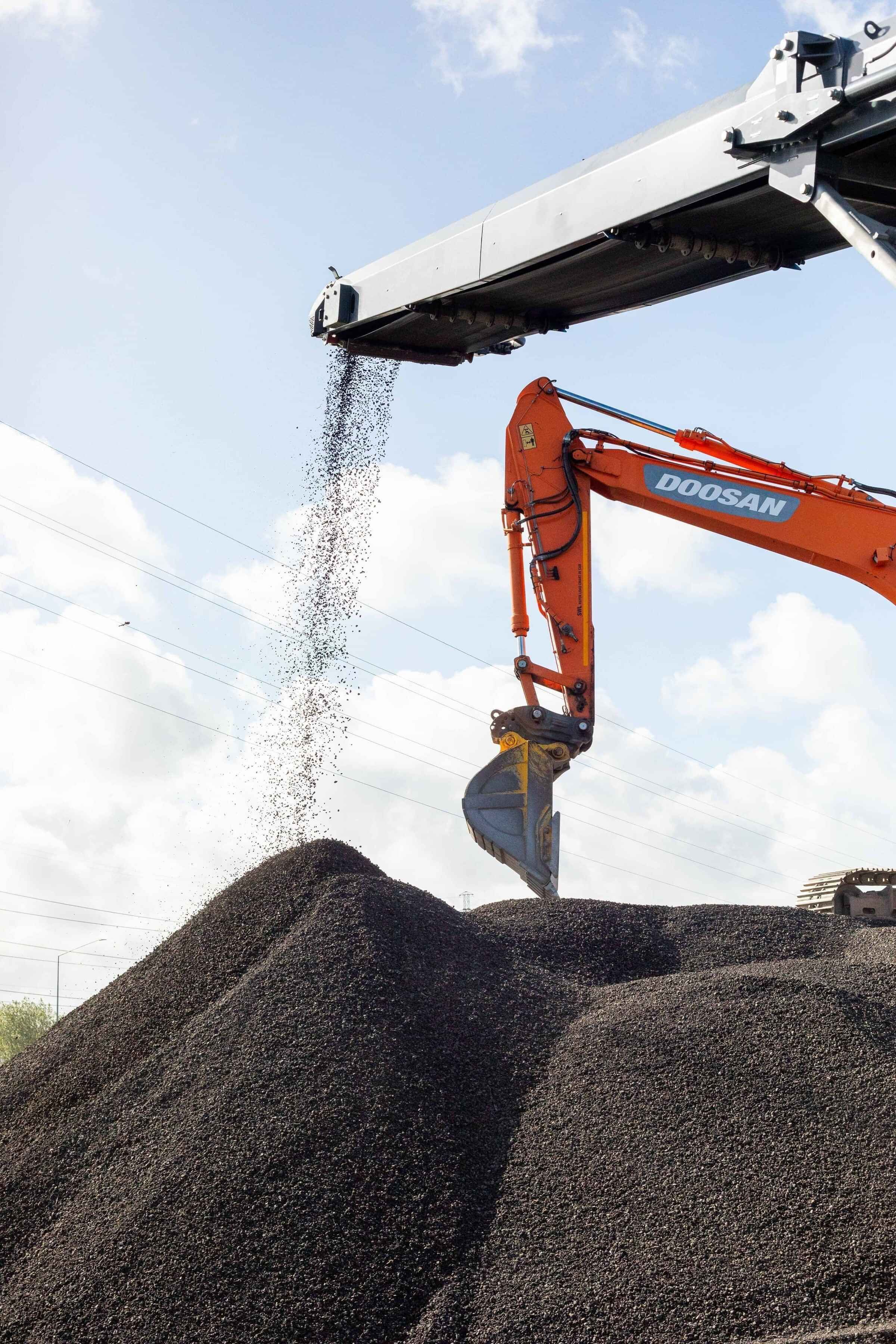 A pile of recycled Bitumen Aggregate