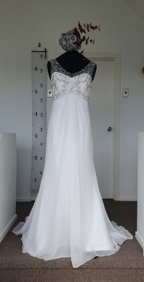 Silver Detailed Bodice Gown - Size 14