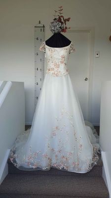 Embroidered Floral Gown - Size 8