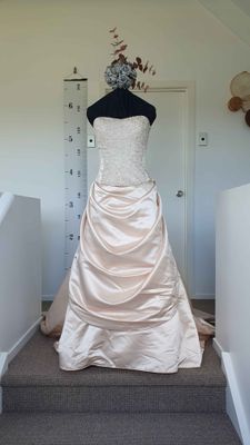 Two Piece Princess Gown with Veil &amp; Shawl - Size 10