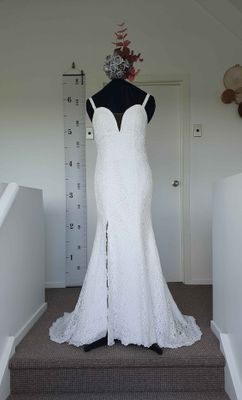 All Over Lace Gown with Split - Size 10