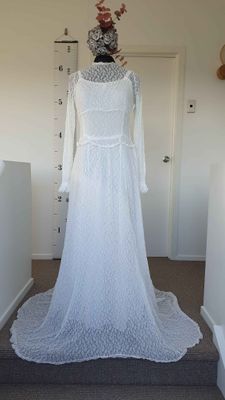 Vintage Lace Dress with Slip - Size 10