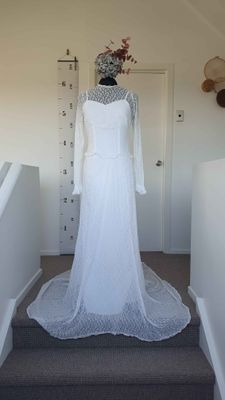 Vintage Lace Dress with Slip - Size 10