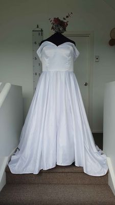 Off the Shoulder Satin Gown - Size 24