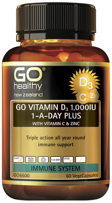 Go Healthy Vit D3+Vit C &amp; Zinc 60 Caps