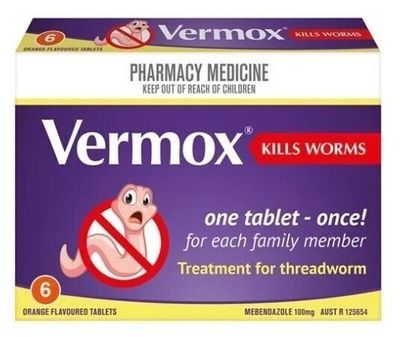 Vermox 100mg 6 Tablets