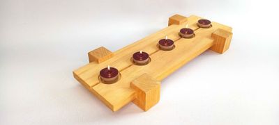 Timber tray for candles or whiskey glasses - circle cut out  - Limited time Only