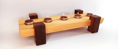 Timber tray for candles or whiskey glasses - circle cut out shape  - for limited time only