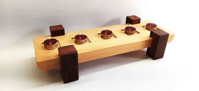 Timber tray for candles or whiskey glasses - square   - for limited time ONLY