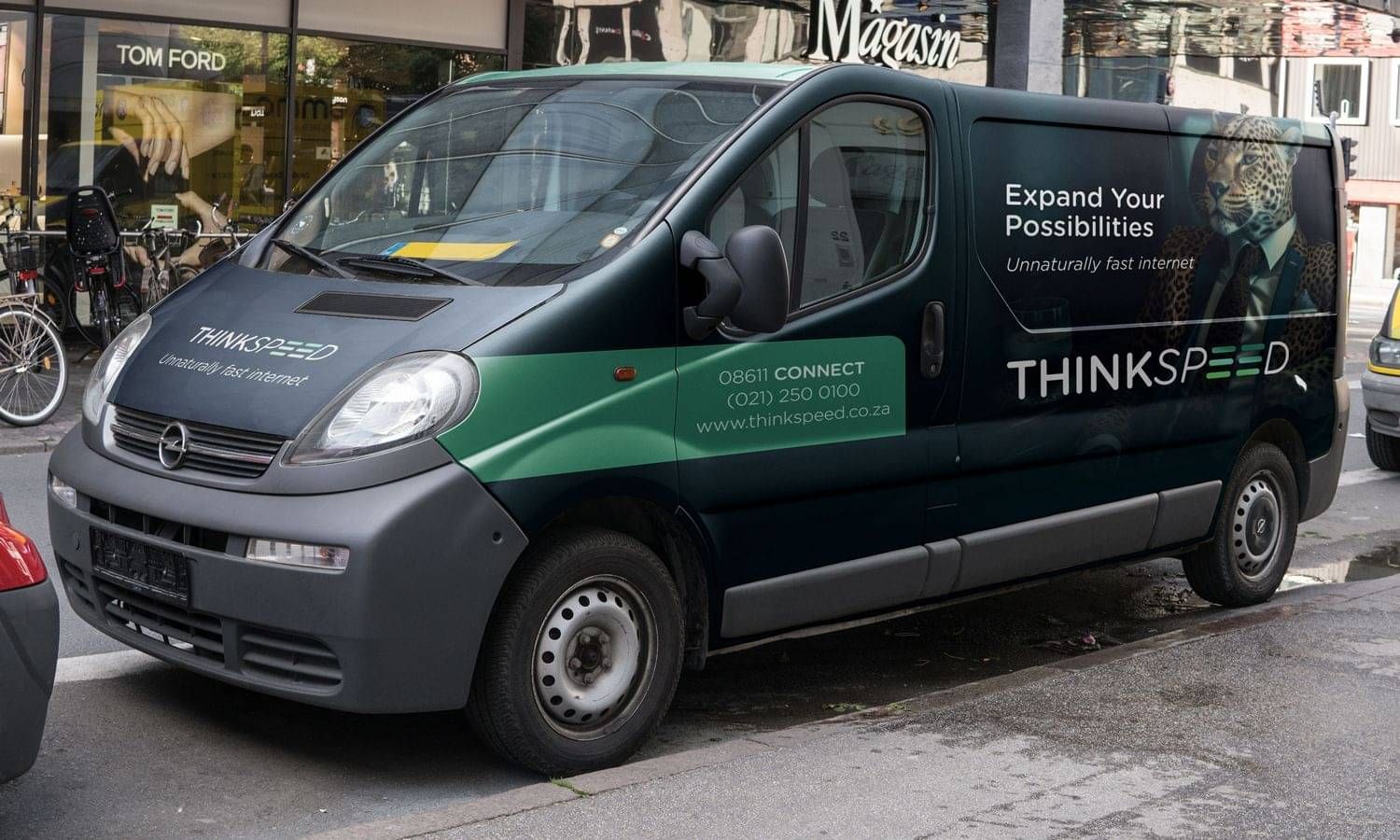 Eye-catching vehicle signage design for effective branding.