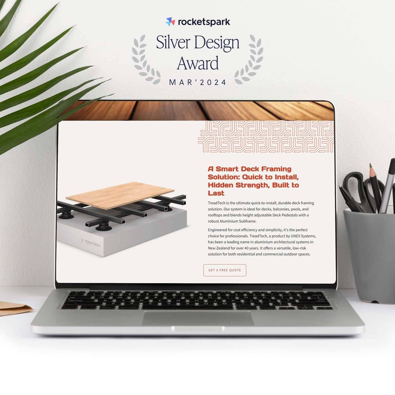 website design for buidling product supplier of deck subframing