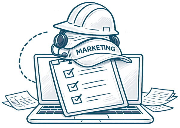 Marketing coordination and design support illustration for ongoing marketing services