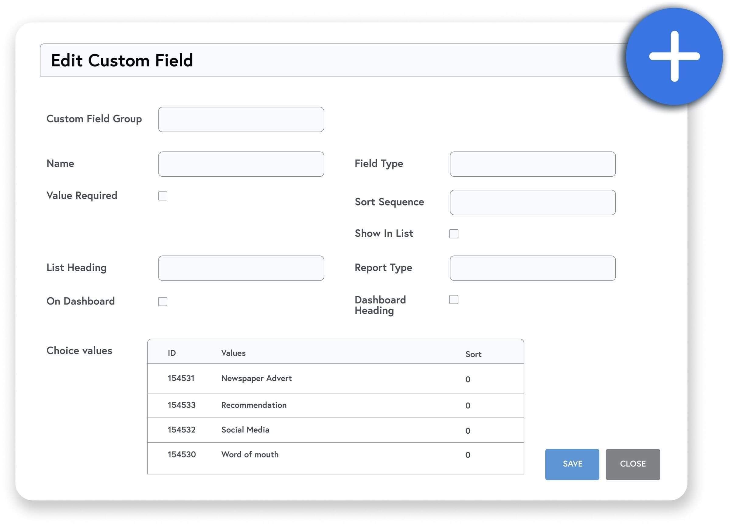 customisable data