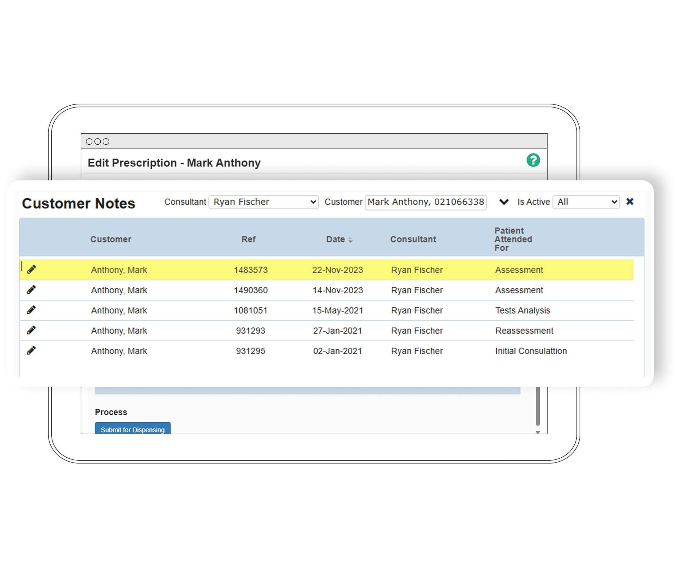 Customisable notes templates for confidential session notes