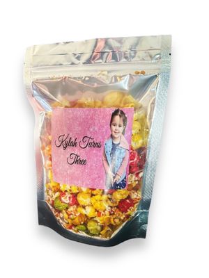 Personalised Popcorn Bag (Premium Sticker)
