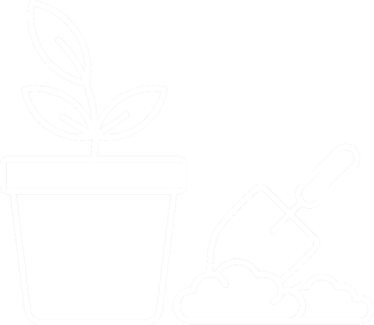 Plant pot & trowel icon