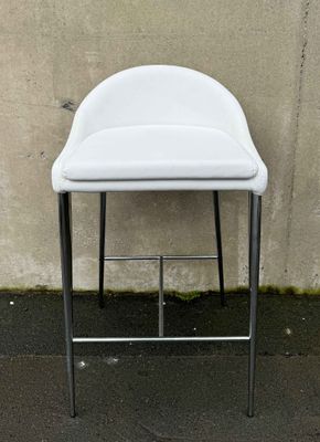 White Leather Stool x 1