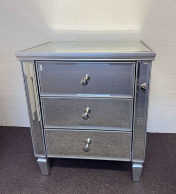 3 Drawer Mirrored Bedside Table x 1-&quot;Mirano&quot; By Harvey Norman