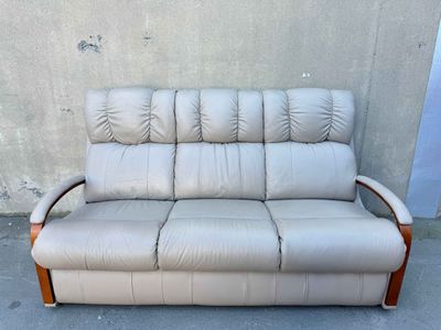 Genuine LaZboy 3 Seater Leather Couch