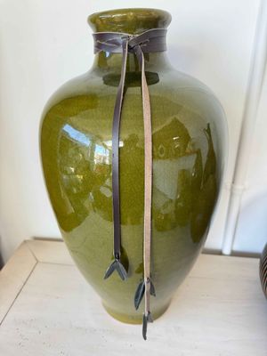 Large Ceramic Green Urn