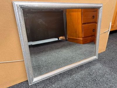 Silver Framed Mirror with Bevelled Edge